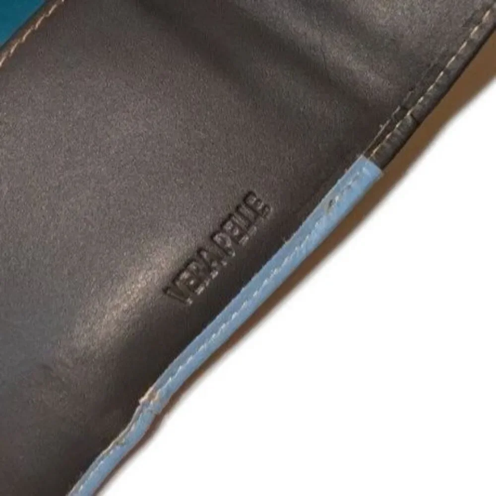 Blue Mini Wallet - Genuine Leather - Made in Italy - Picture 8 of 8